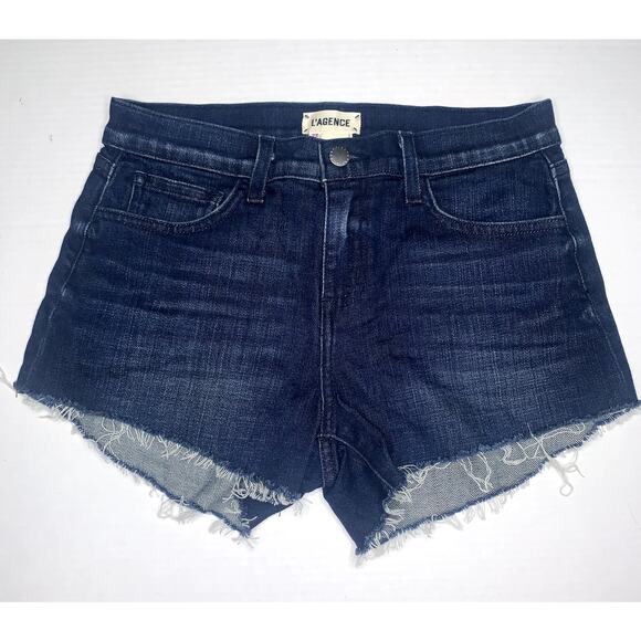 L'Agence Women's Blue Audrey Denim Shorts Size 25 - Picture 1 of 13